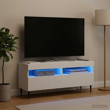vidaXL LED tv-meubel Wit Bewerkt hout, Verzenden, Nieuw