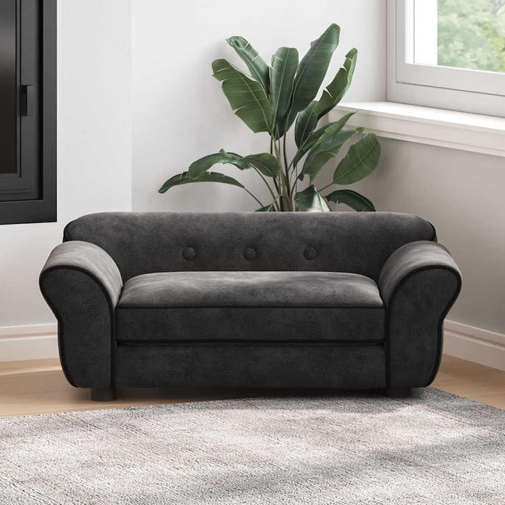 vidaXL Hondenbank 72x45x30 cm pluche zwart, Dieren en Toebehoren, Honden-accessoires, Nieuw, Verzenden