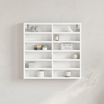 vidaXL Vitrinekast 60x8,5x58 cm bewerkt hout wit, Verzenden, Nieuw
