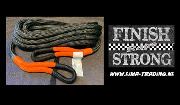 Kinetische recovery rope Finish Strong 19mm x 9mtr SWL: 8,3T, Ophalen of Verzenden, Nieuw