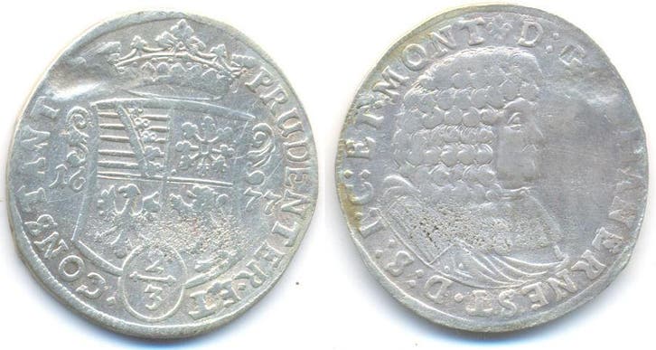 Gulden 1677 Sachsen Weimar: Johann Ernst, 1662-1683, Postzegels en Munten, Munten | Europa | Niet-Euromunten, België, Verzenden