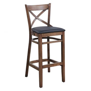 Barkruk | LILA | Kunstleer/Hout | Black | Eiken Frame |, Verzenden