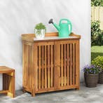 vidaXL Tuinkast met plank Naturel 93 x 41,5 x 98cm Massief, Verzenden, Nieuw