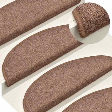 vidaXL Trapmatten 15 st 56x17x3 cm Bruin Halfrond, Verzenden