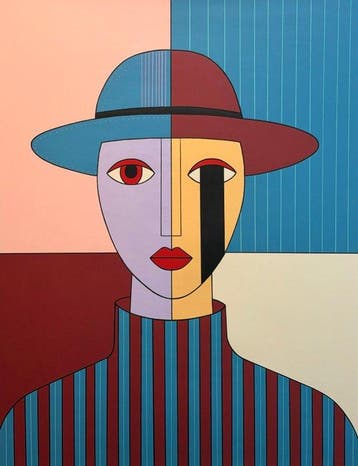Marcel Mendez - Fragmented Face #167 -XL- ( No reserve ), Antiquités & Art