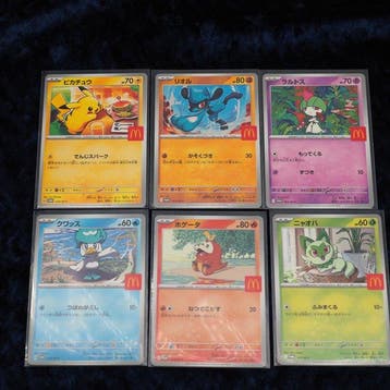 Pokémon - 6 Card - Pikachu, Riolu, Ralts, Quaxly, Fuecoco,
