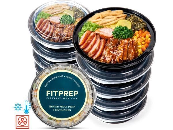 Veiling - Fitprep Meal Prep Magnetron Bakjes Deskel Rond 10x, Sport en Fitness, Overige Sport en Fitness