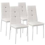 tectake Eetkamerstoelen, kunstleer met strass steentjes - wi, Verzenden, Nieuw