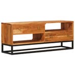 vidaXL TV Kast met lade Naturel 110 x 30 x 44 cm Massief, Huis en Inrichting, Verzenden, Nieuw