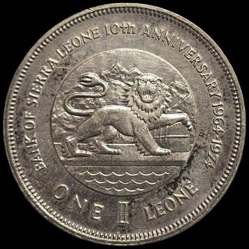 Sierra Leone. 1 Leone 1974 (Zonder minimumprijs)