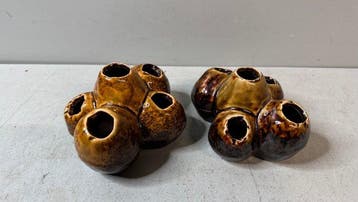 Vaas - Prachtige Keramiek Koraal Vaas / Tulpenvaas (Set van