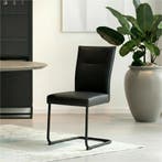 Set van 6 Leren eetkamerstoelen Retro - Toledo Nero (zwart), Ophalen of Verzenden