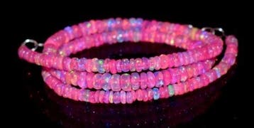 Halsketting met natuurlijke opaal AAA roze- 10 g - (1)