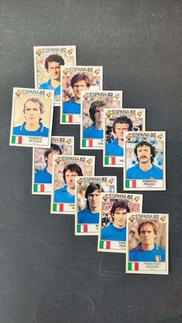 1982 Panini Lotto 11 Figurine Italia Espana 82 Panini