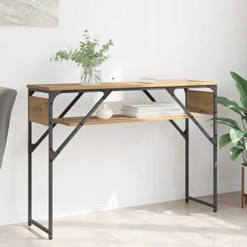 vidaXL Consoltabel Artisan Eiken Bewerkt hout 105x30x75cm, Huis en Inrichting, Verzenden, Nieuw