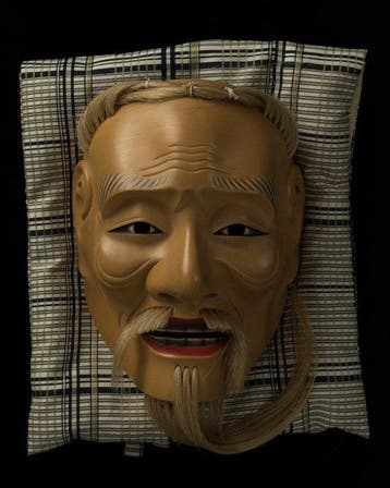 Noh masker - Hout - Asakura-j [] + Tas (Zonder