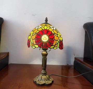 Lamp - Glas - Tiffany-stijl bloemige lamp