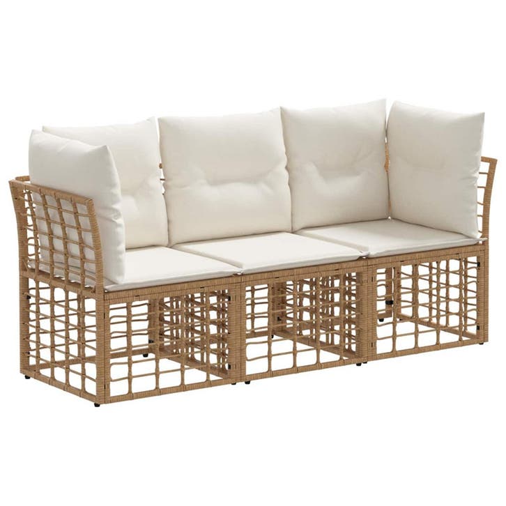 vidaXL Buiten bank set Naturel Polyester, Jardin & Terrasse, Ensembles de jardin, Envoi