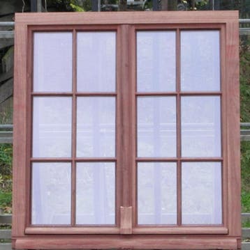 padoek houten raam ,chassis ,venster ,kozijn 120 x 127, 75 tot 150 cm, Raamkozijn, Nieuw, Ophalen of Verzenden