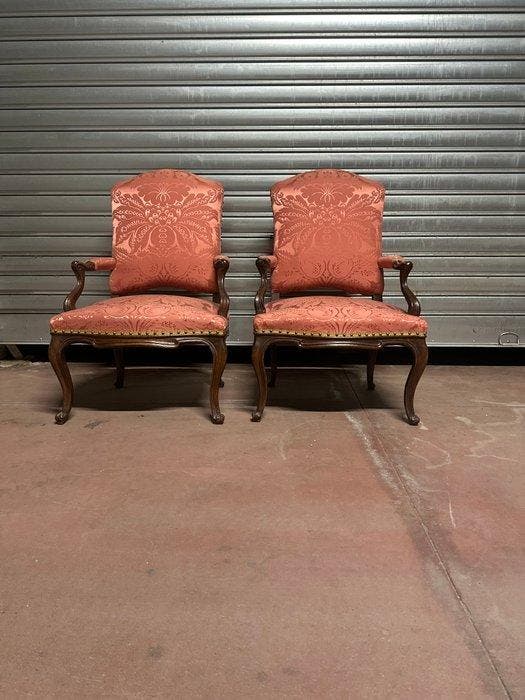 Fauteuil (2) - Walnoot, Antiquités & Art, Antiquités | Meubles | Chaises & Canapés