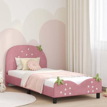 vidaXL Kinderen bedframe met hoofdboard Roze 90 x 190 cm, Verzenden, Nieuw
