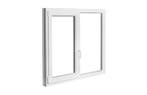 PVC raam draaikiep-vast b150xh110 cm wit stomp, Gevelraam of Ruit, 80 tot 120 cm, Nieuw, Ophalen of Verzenden