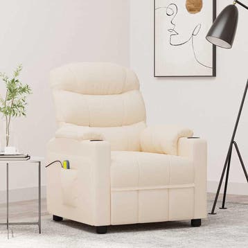 vidaXL Massagestoel stof crèmekleurig, Verzenden