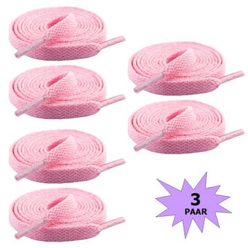 Fako Fashion - Schoenveters - Plat - 8mm - 120cm - 3 Paar -, Verzenden, Nieuw