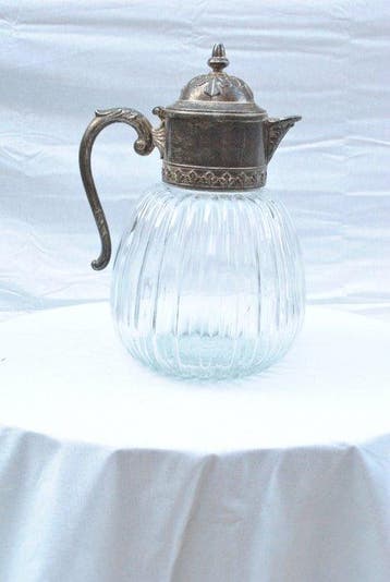 Carafe - Verre, Plaqué(e) argent