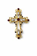 Pendentif en forme de croix - 14 carats Or jaune - 0.20ct.