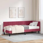 vidaXL Hoekbedframe met Matras met hoofdeinde 2 pcs Groen, Verzenden