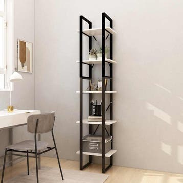vidaXL Boekenkast met 5 schappen 40x30x175 cm grenenhout wit, Verzenden, Nieuw