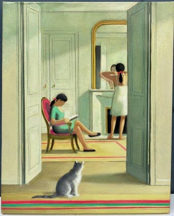 Yves Ganne (1931-2019) - « Monsieur Chat » - Scène