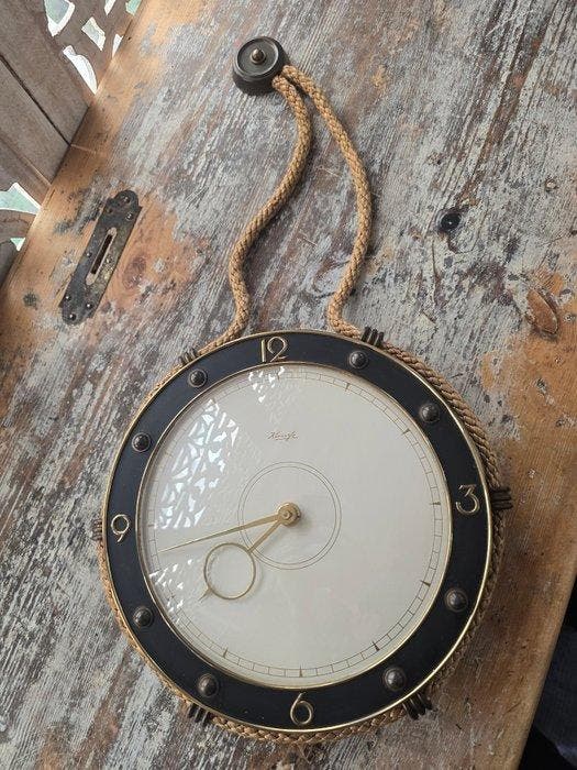 Wandklok - Kienzle - Messing, Glas - 1960-1970, Antiquités & Art, Antiquités | Horloges