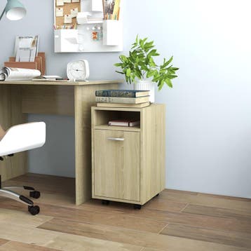 vidaXL Bijzetkast met wielen 33x38x60 cm bewerkt hout sonoma, Verzenden