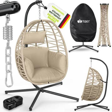 tillvex® Hangstoel met frame, outdoor en weerbestendige afde, Verzenden, Nieuw