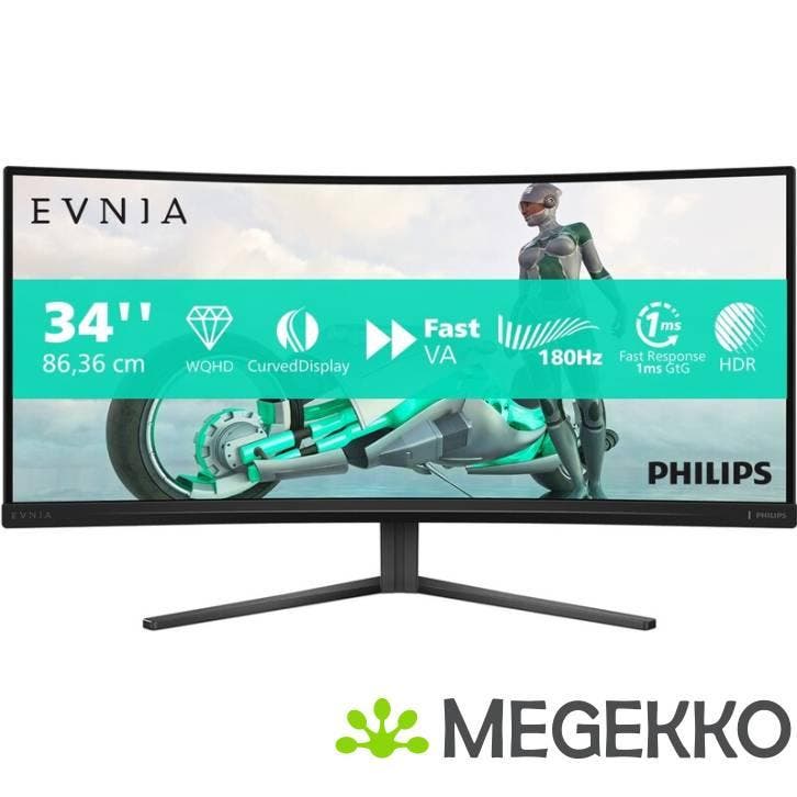 Philips Evnia 34M2C3500L/00 34  Wide Quad HD 180Hz Curved VA, Computers en Software, Overige Computers en Software, Nieuw, Verzenden