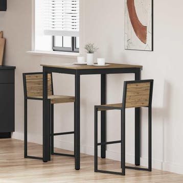 vidaXL Staande Bartafel Bewerkt hout Vierkant, Huis en Inrichting, Tafels | Eettafels, Verzenden, Nieuw