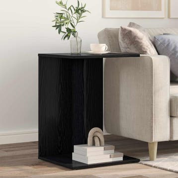 vidaXL Bijzettafel Zwart Eiken 45 x 40 x 62,5 cm Bewerkt, Verzenden