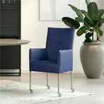 Set van 8 Leren eetkamerstoelen Spark - Toledo Kobalt, Ophalen of Verzenden