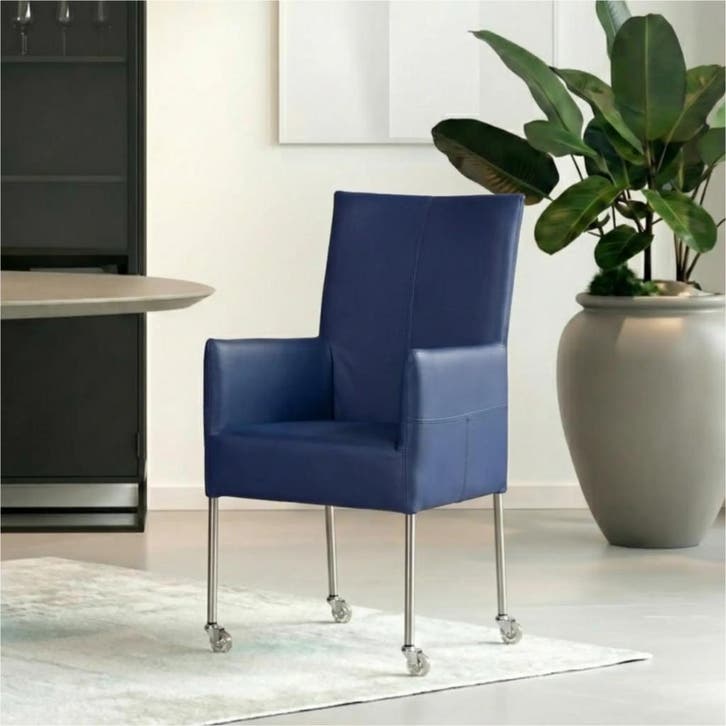Set van 8 Leren eetkamerstoelen Spark - Toledo Kobalt, Maison & Meubles, Chaises, Enlèvement ou Envoi