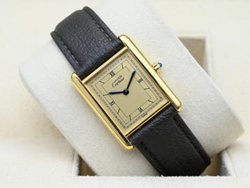Cartier Tank Ref. 681006 Year 1984 (Box & Papers), Overige merken, Leer, Polshorloge, Ophalen of Verzenden