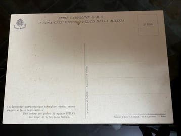 Italie - Lot de six cartes postales militaires fascistes, Collections