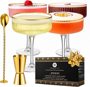 Geribbelde cocktailglazen | Tweede kansje | OP = OP, Verzenden, Glas of Glazen