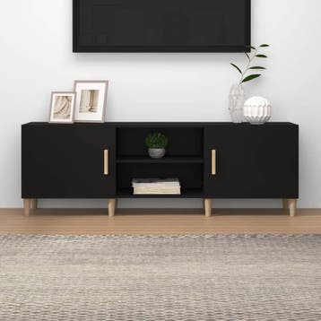 vidaXL Tv-meubel 150x30x50 cm bewerkt hout zwart, Verzenden, Nieuw