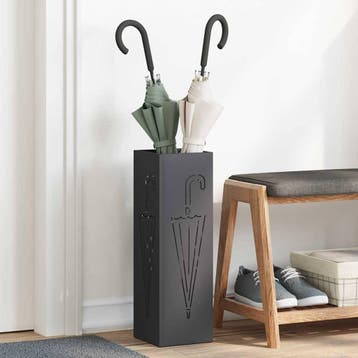 vidaXL Regen Paraplu Stand met opslag Zwart 15,5 x 15,5 x 49, Verzenden, Nieuw
