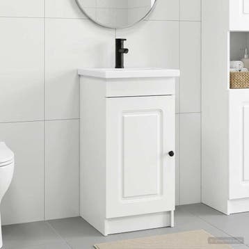 vidaXL Badkamer Vanity met Wastafel Wit 42 x 40 x 84,5 cm, Verzenden, Nieuw