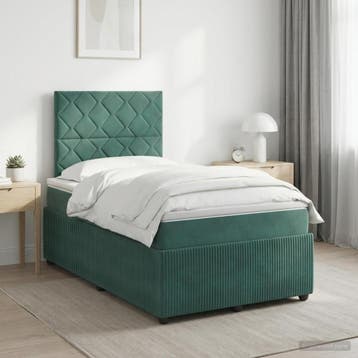 vidaXL Boxspringbed met matras Donkergroen 120 x 200 cm, Verzenden, Nieuw