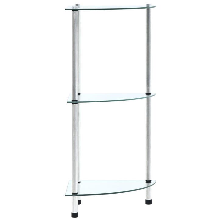 vidaXL Kastje 3-laags 30x30x67 cm gehard glas transparant, Huis en Inrichting, Kasten | Boekenkasten, Nieuw, Verzenden