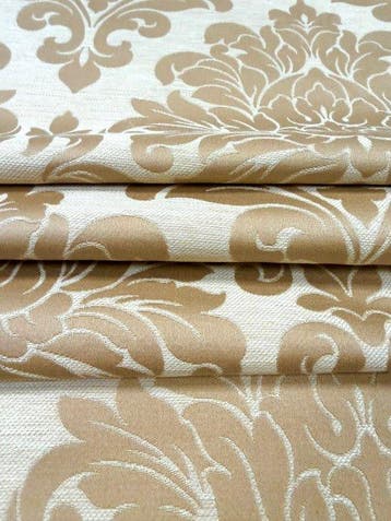 1766  Verfijnd meubelstof jacquard met bloemendamast -